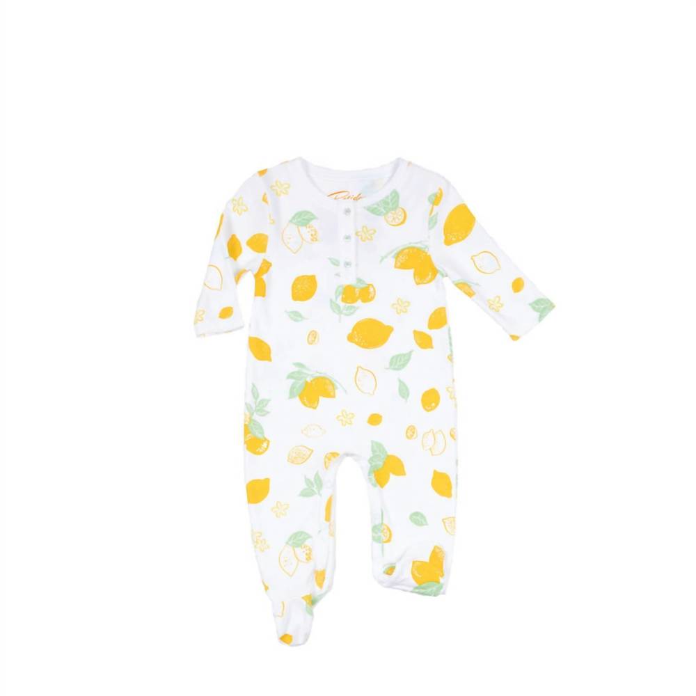 NEW PETIDOUX baby footed onesie in amalfi lemons